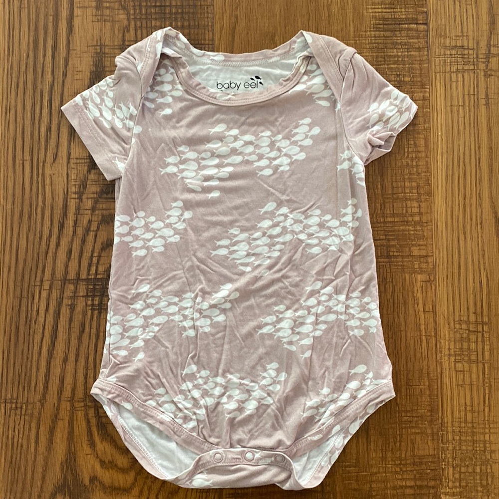 FIGHTING EEL Baby eel mauve fish onesie bodysuit